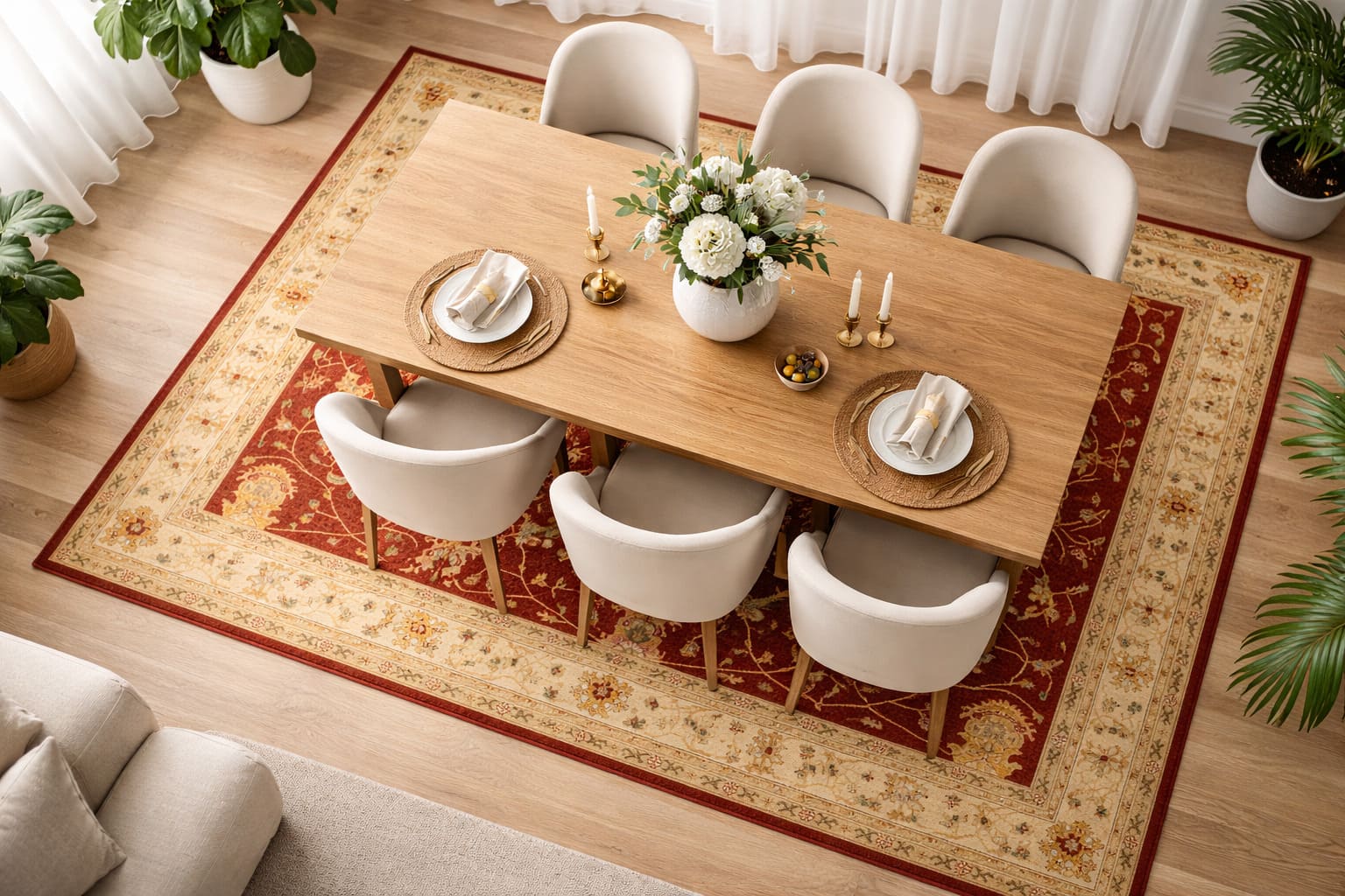 Optimale Teppichgröße und Platzierung im Wohnraum