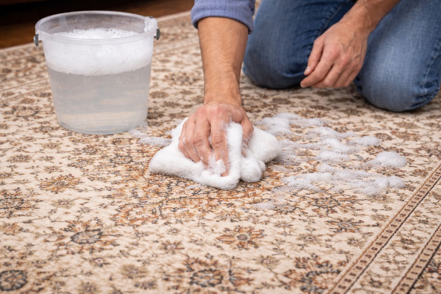 Teppichfleck behutsam reinigen